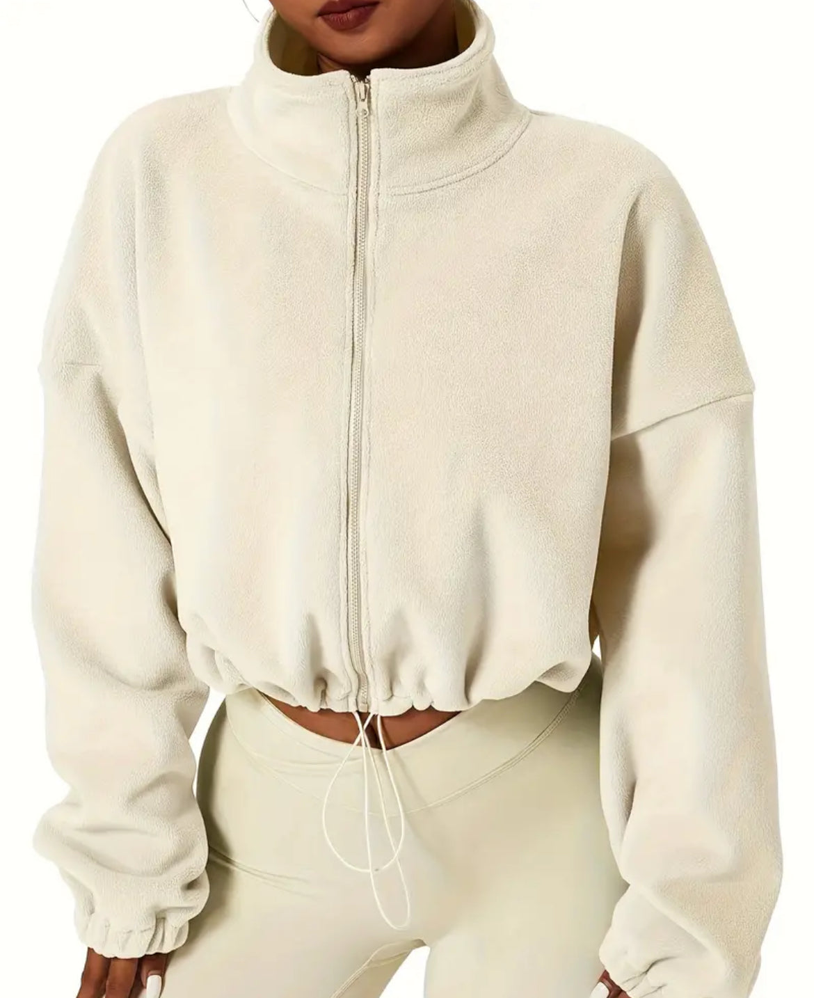 Beige zip up sweater sale