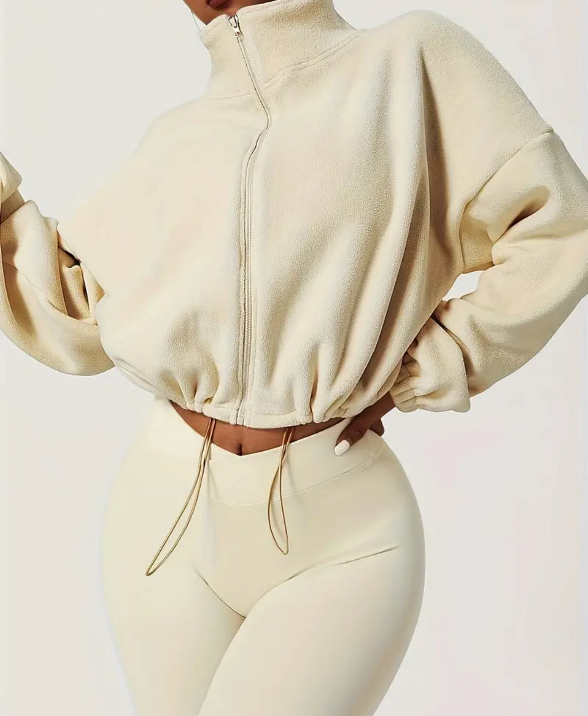 Beige zip up sweater