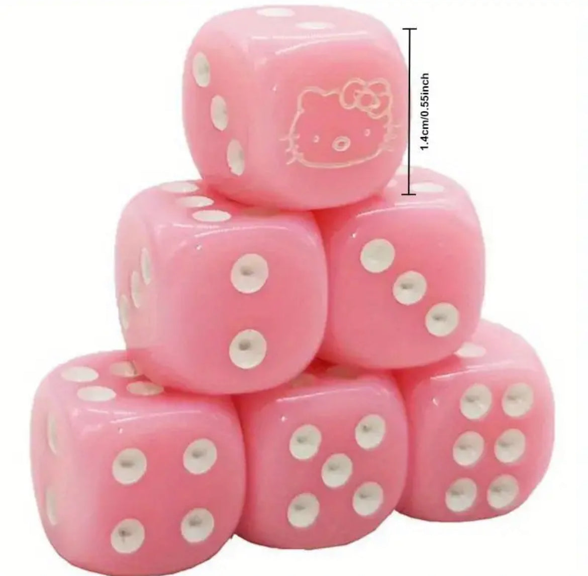 Hello kitty pink dice