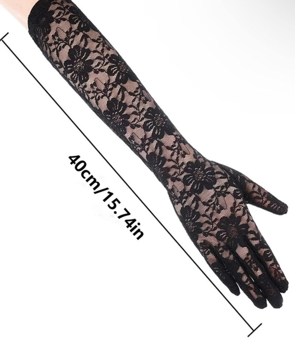 Black lace gloves