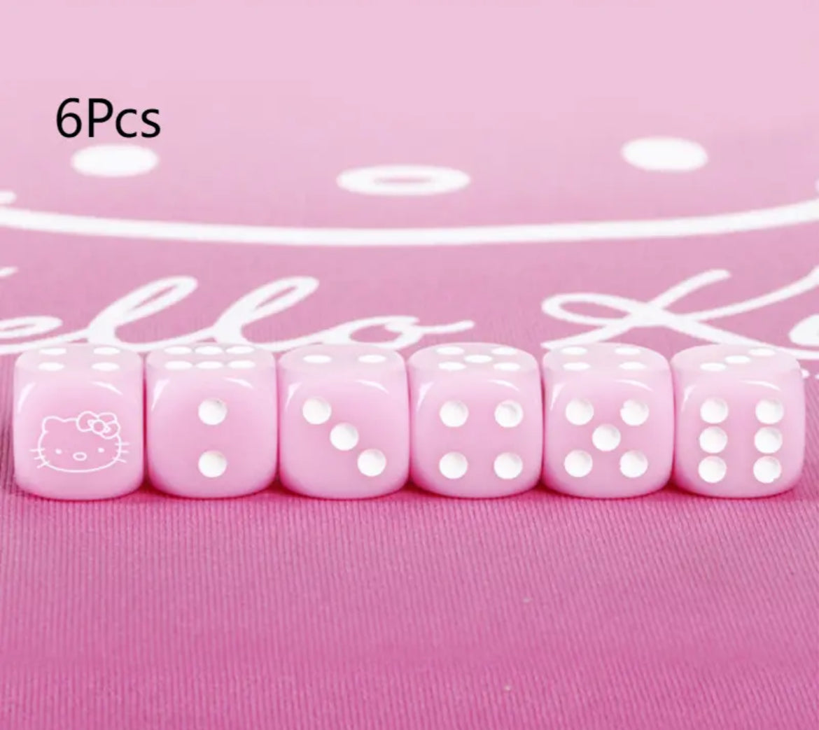 Hello kitty pink dice