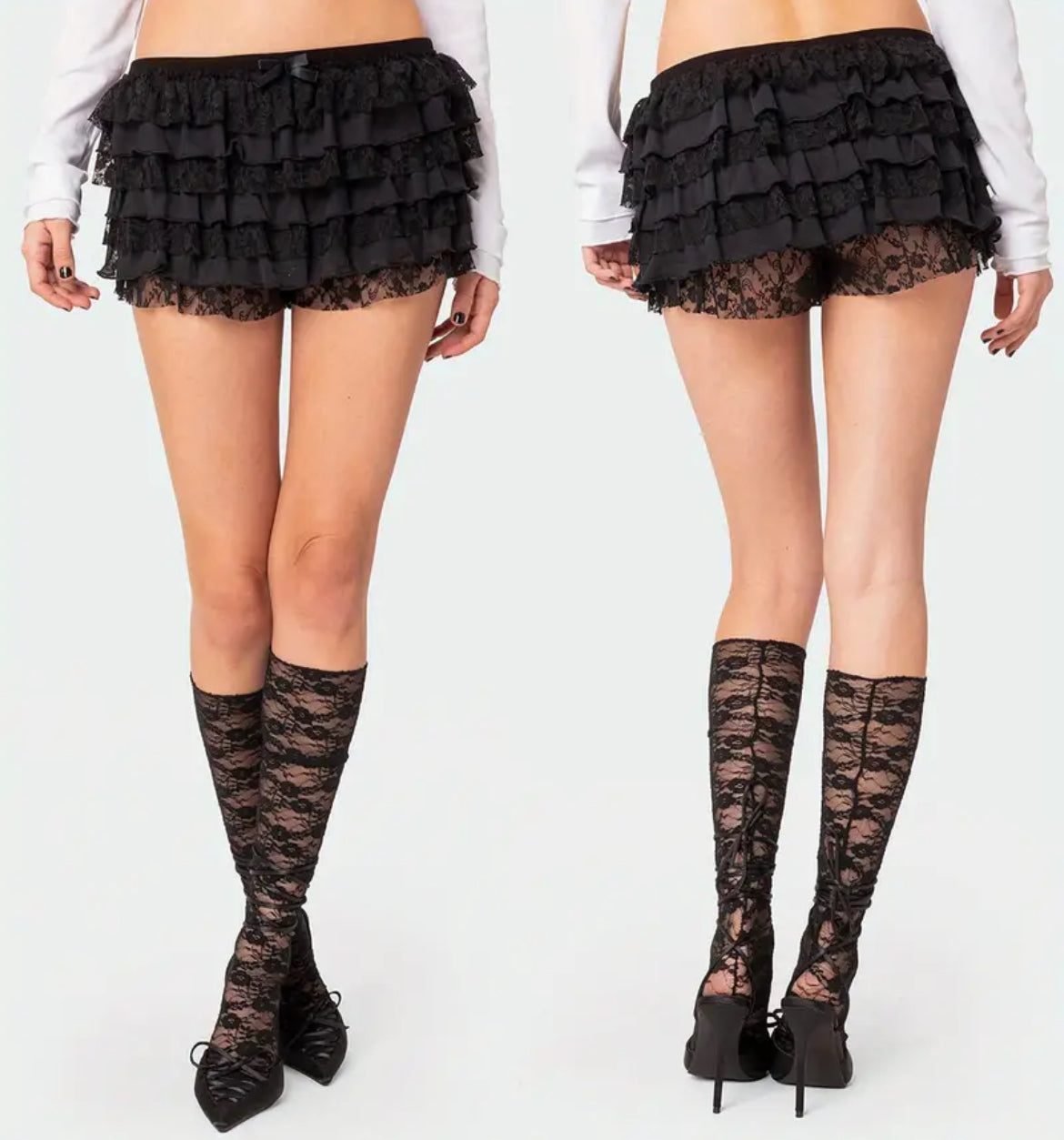 Black coquette shorts