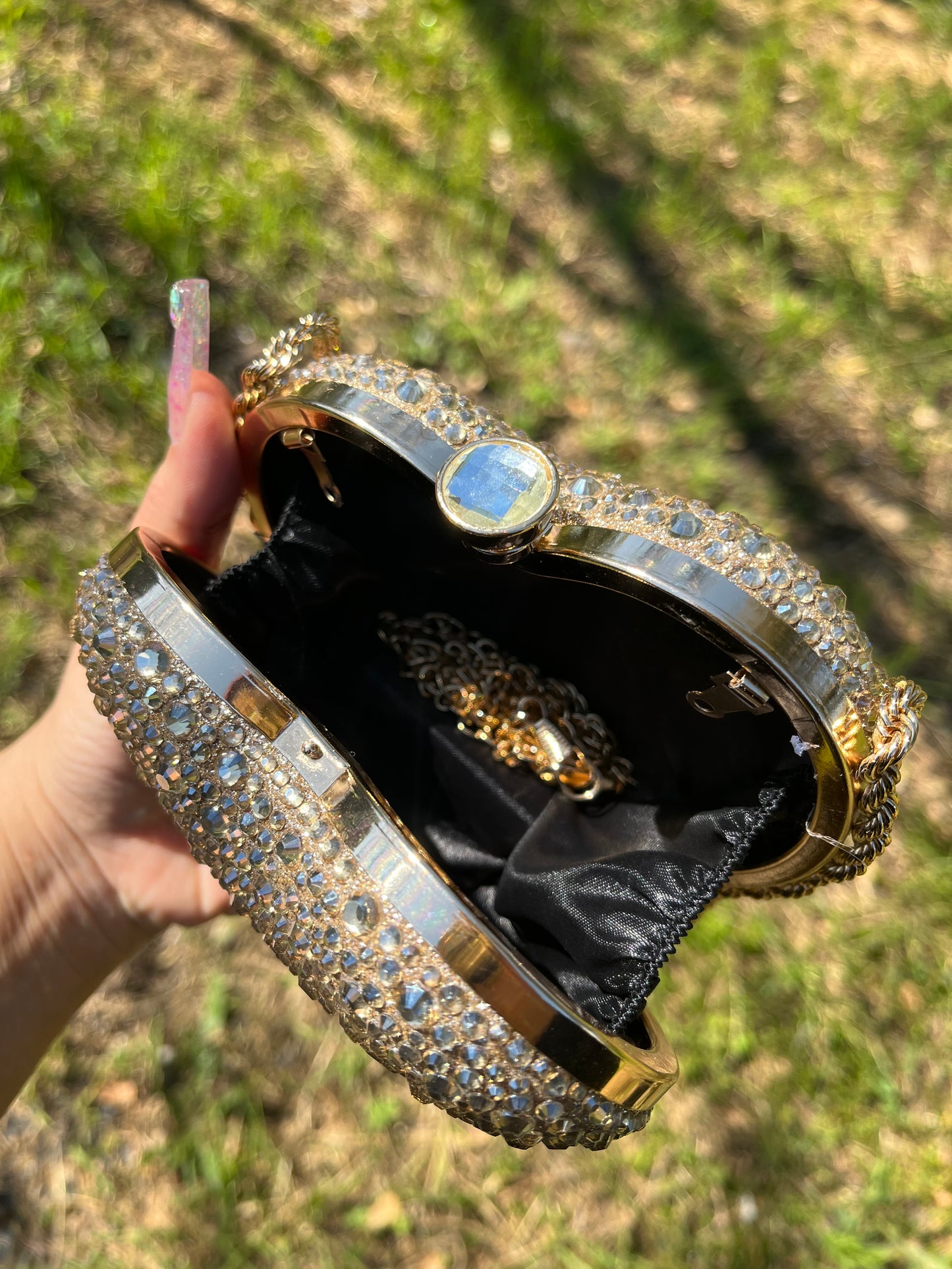 Gold heart shape purse