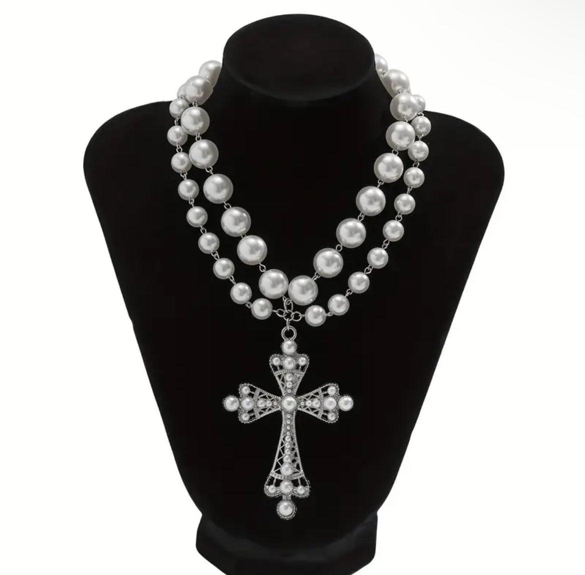 White cross necklace