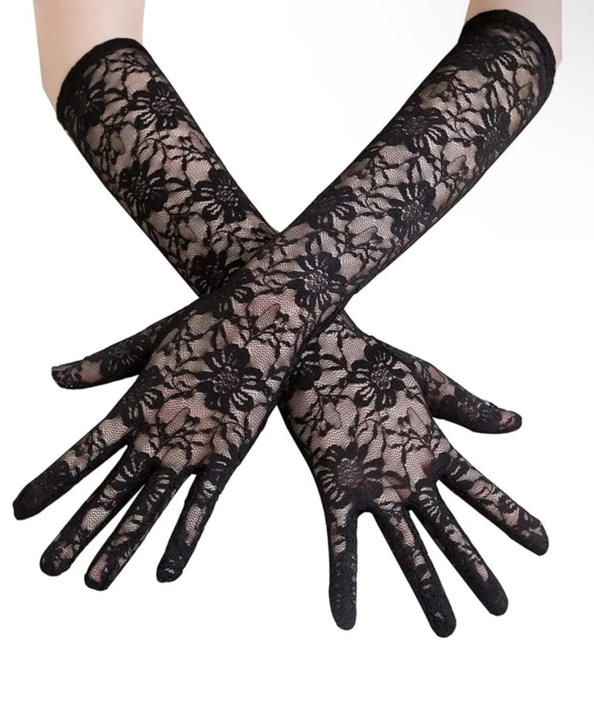 Black lace gloves