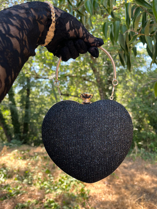 Black Heart shape purse