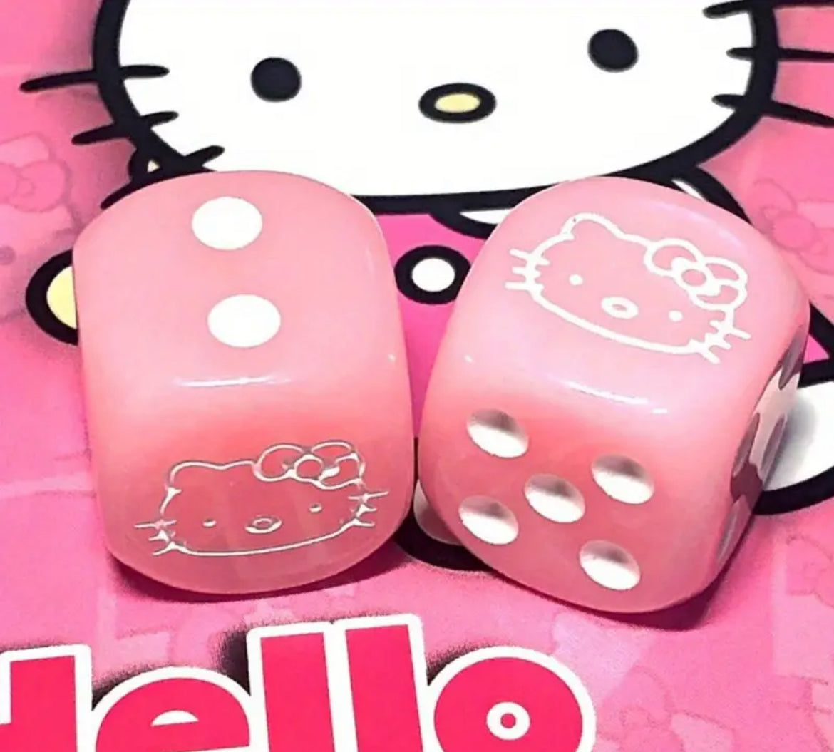 Hello kitty pink dice