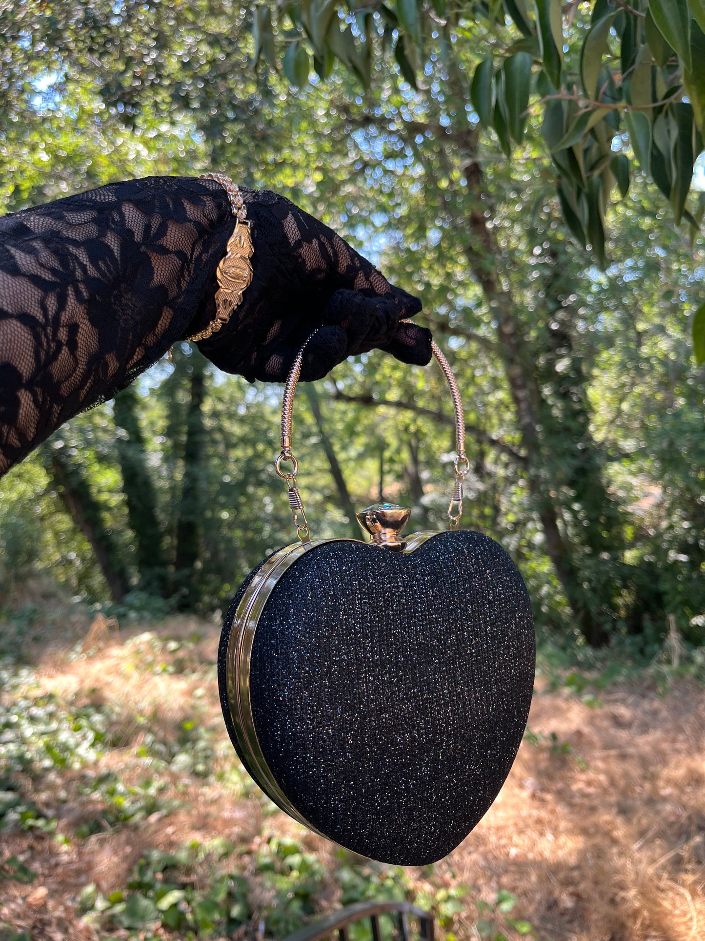 Black Heart shape purse