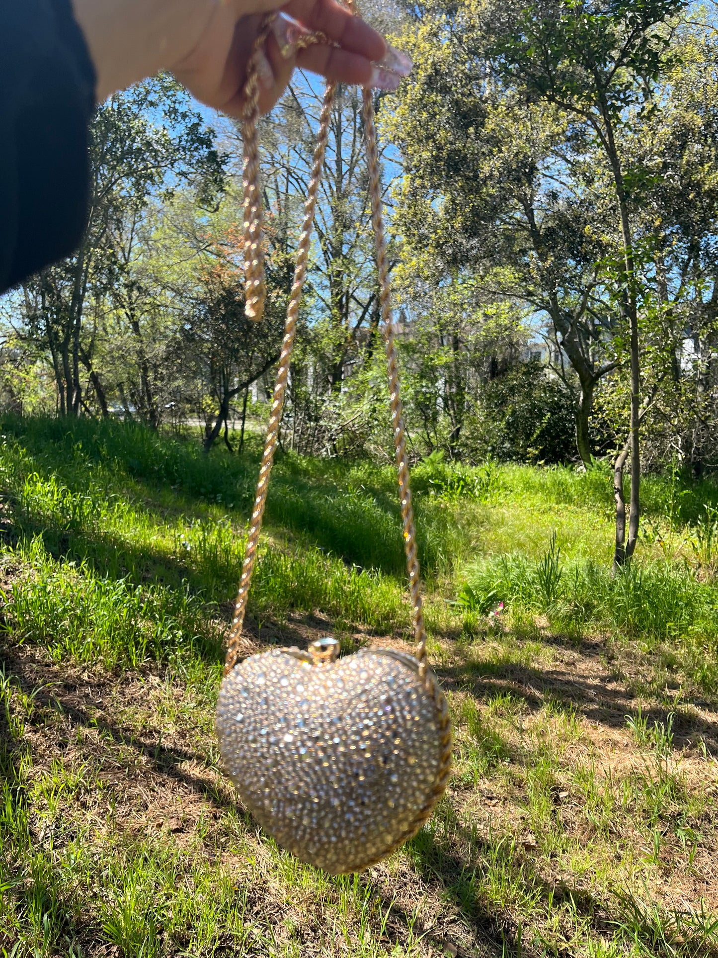 Gold heart shape purse